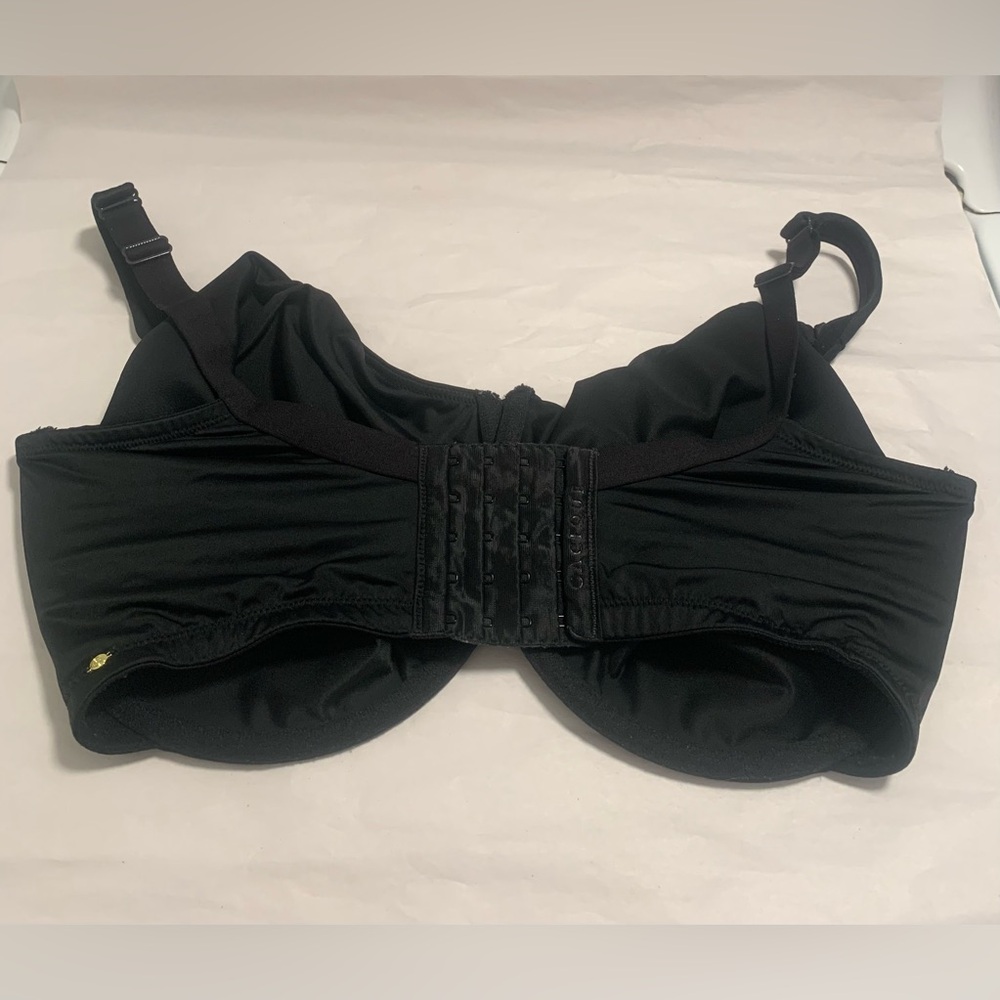 Cacique Unlined Full Coverage Underwire Support Bra, Size 38K Black EUC - Picture 2 of 8